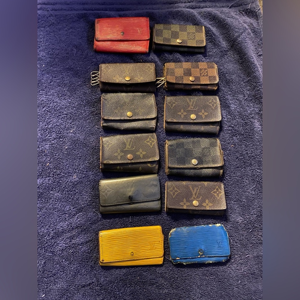 Lot of 12 Louis Vuitton keychain wallets monogram daimer Epi enamel etc